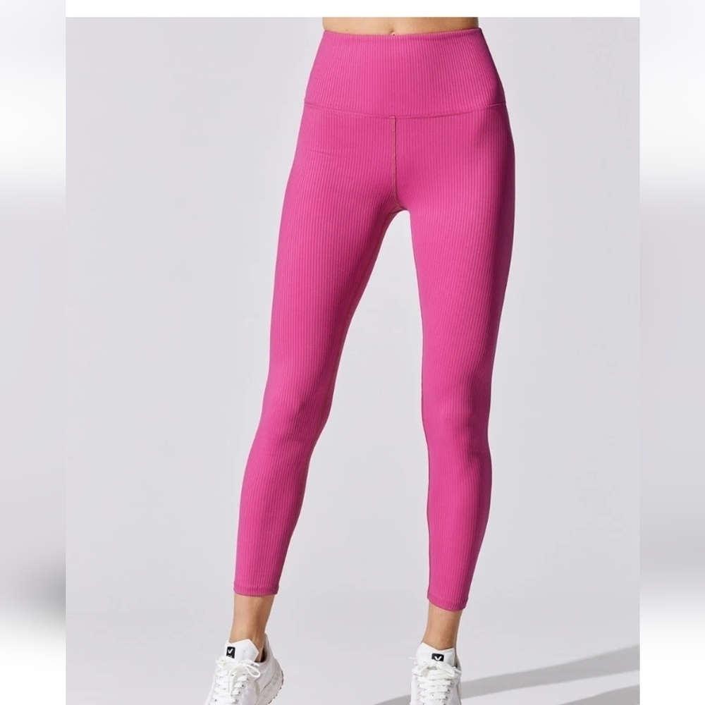 CARBON38 Ribbed 7/8 Lcgging In Magenta. Size Small - Picture 3 of 11